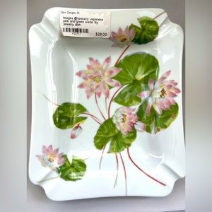 Japanese floral dish by Images pink /green